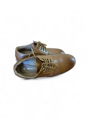 Bruno Marc Boys Size 1 Tan Dress Shoes